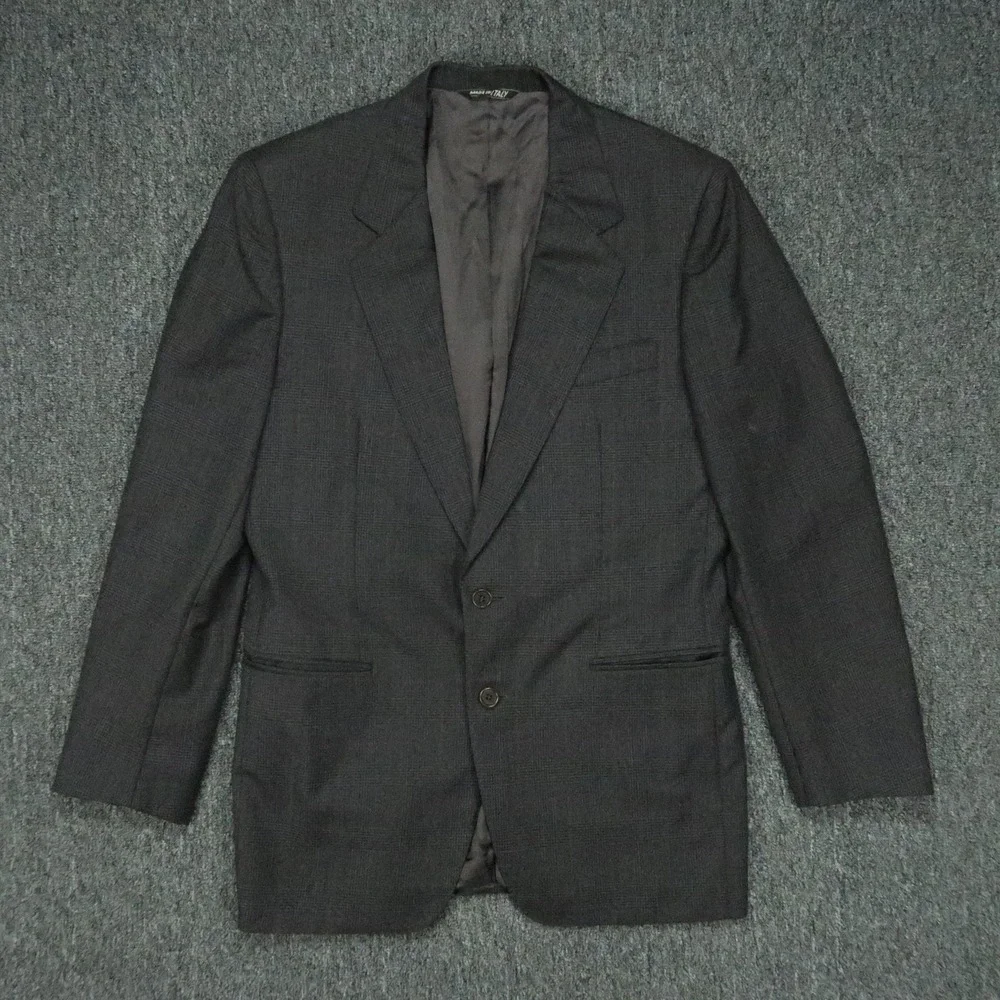 Canali Blazer Mens 38R Gray Glen Plaid Pure Wool Glen Sport Coat Italy